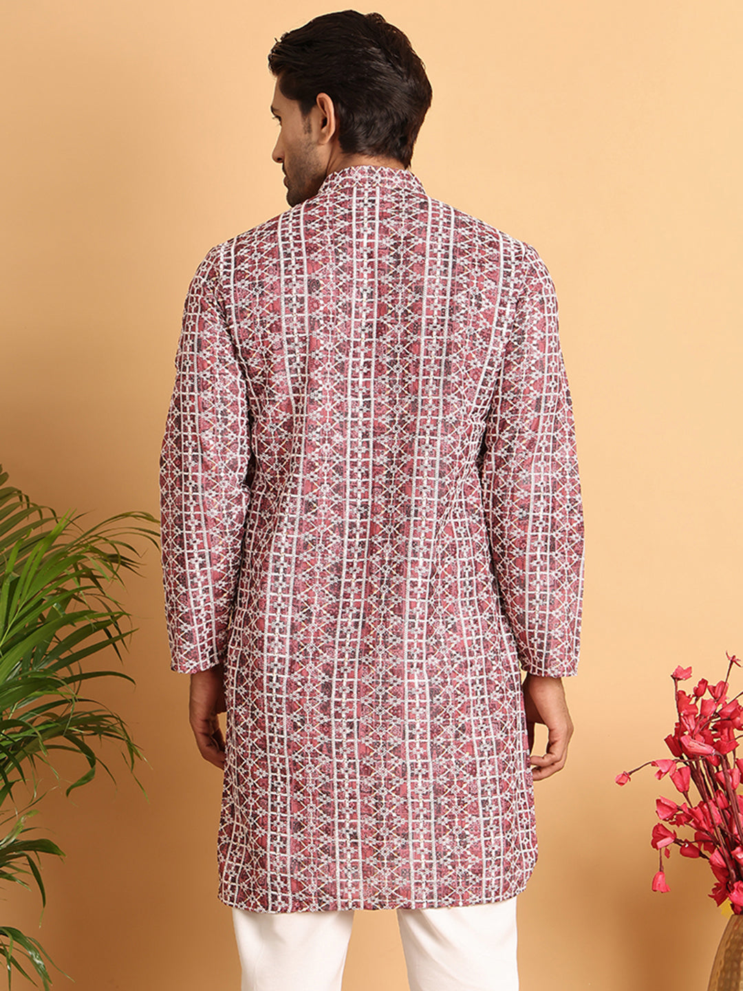 Embroidered & Printed Kurtas For Men ( KO 5124Maroon )