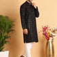 Embroidered Sequined Viscose Straight Kurta. ( KO 5125Black )