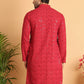 Embroidered Sequined Viscose Straight Kurta. ( KO 5125Maroon )