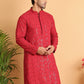 Embroidered Sequined Viscose Straight Kurta. ( KO 5125Maroon )