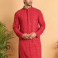 Embroidered Sequined Viscose Straight Kurta. ( KO 5125Maroon )