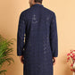 Embroidered Sequined Viscose Straight Kurta. ( KO 5125Navy )