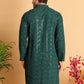 Embroidered Sequined Viscose Straight Kurta. ( KO 5125Olive ) [FF] [A-9-10]