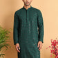 Embroidered Sequined Viscose Straight Kurta. ( KO 5125Olive ) [FF] [A-9-10]