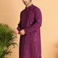 Embroidered Sequined Viscose Straight Kurta. ( KO 5125Purple )