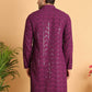 Embroidered Sequined Viscose Straight Kurta. ( KO 5125Purple )
