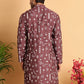 Embroidered Silk Blend Straight Kurta. ( KO 5126Brown )