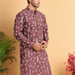 Embroidered Silk Blend Straight Kurta. ( KO 5126Brown )