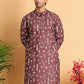 Embroidered Silk Blend Straight Kurta. ( KO 5126Brown )