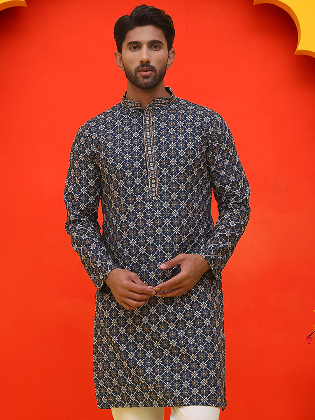 Embroidered Kurtas  For Men ( KO 5127 Peacock )