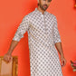 Embroidered Kurtas  For Men ( KO 5127 White )