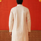 Sequins & Embroidered Kurtas For Men ( KO 5128Cream )