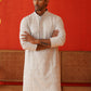 Sequins & Embroidered Kurtas For Men ( KO 5128Grey )
