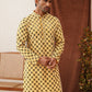 Viscose Embroidered Kurtas For Men ( KO 5129Lemon )