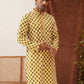 Viscose Embroidered Kurtas For Men ( KO 5129Lemon )