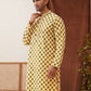 Viscose Embroidered Kurtas For Men ( KO 5129Lemon )