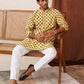Viscose Embroidered Kurtas For Men ( KO 5129Lemon )