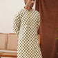 Viscose Embroidered Kurtas For Men ( KO 5129Yellow )