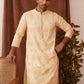 Embroidered Staight Kurtas For Men ( KO 5130Yellow )