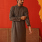 Embroidered Chikankari and Sequence Kurtas For Men ( KO 5131Dark-Grey )