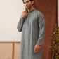 Embroidered Chikankari and Sequence Kurtas For Men ( KO 5131Grey )