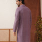 Embroidered Chikankari and Sequence Kurtas For Men ( KO 5131Purple )