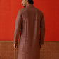 Embroidered Chikankari and Sequence Kurtas For Men ( KO 5131Rust )
