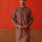 Embroidered Chikankari and Sequence Kurtas For Men ( KO 5131Rust )