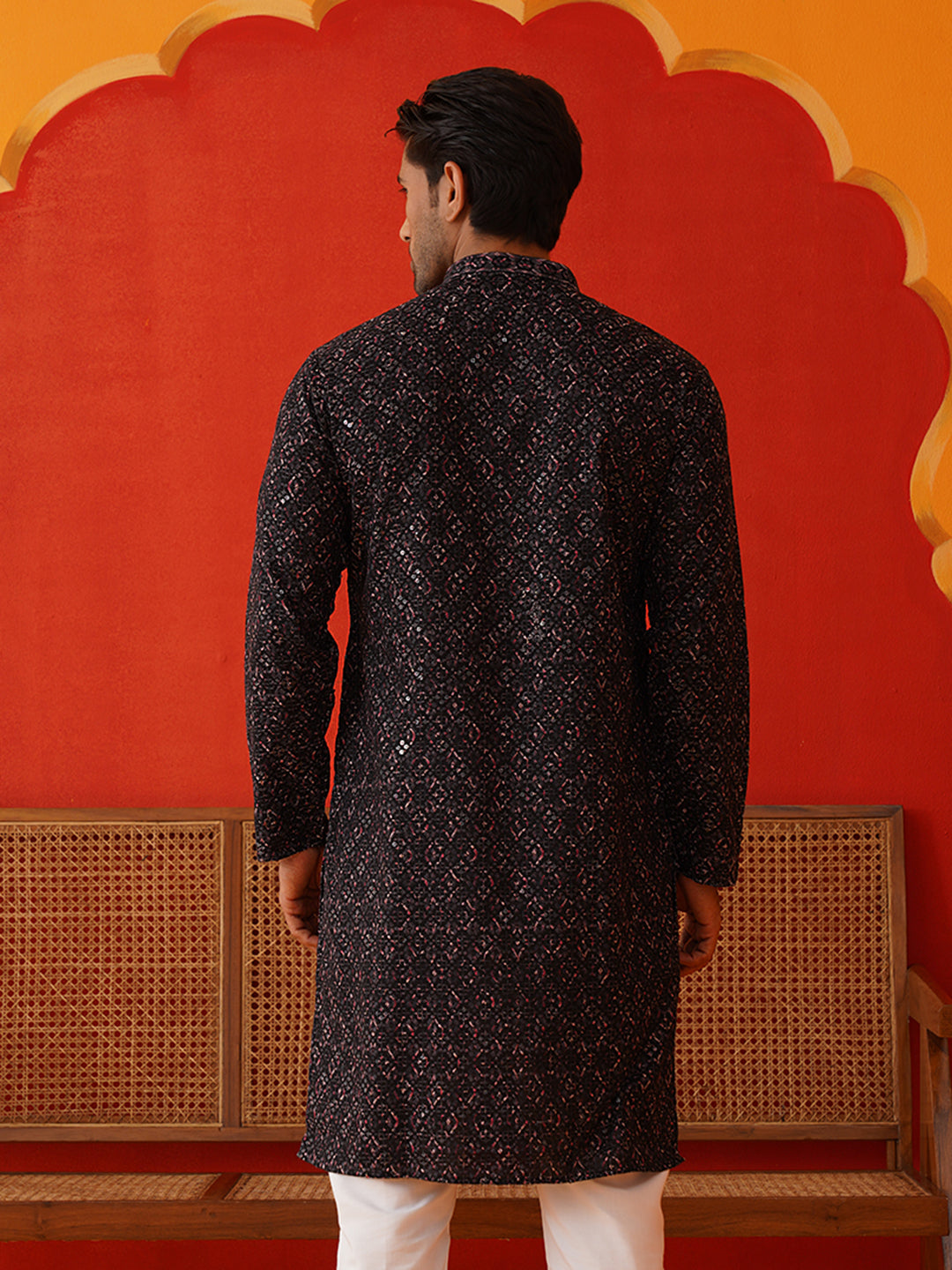 Embroidered Viscose Kurtas For Men ( KO 5132Grey )