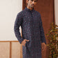 Embroidered Viscose Kurtas For Men ( KO 5133Navy )