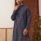Embroidered Viscose Kurtas For Men ( KO 5133Navy )