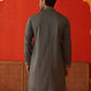 Men Grey Floral Embroidered Kurtas ( KO 5134Dark-Grey )