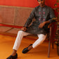 Men Grey Floral Embroidered Kurtas ( KO 5134Dark-Grey )