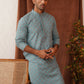 Embroidered Staight Kurtas For Men ( KO 5135Blue )
