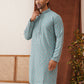 Embroidered Staight Kurtas For Men ( KO 5135Blue )