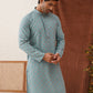 Embroidered Staight Kurtas For Men ( KO 5135Blue )