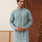 Embroidered Staight Kurtas For Men ( KO 5135Blue )