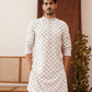 Embroidered Staight Kurtas For Men ( KO 5135White )