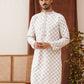Embroidered Staight Kurtas For Men ( KO 5135White )