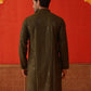 Men's Embroidered & Sequence Kurtas ( KO 5136Olive )