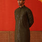 Men's Embroidered & Sequence Kurtas ( KO 5136Olive )