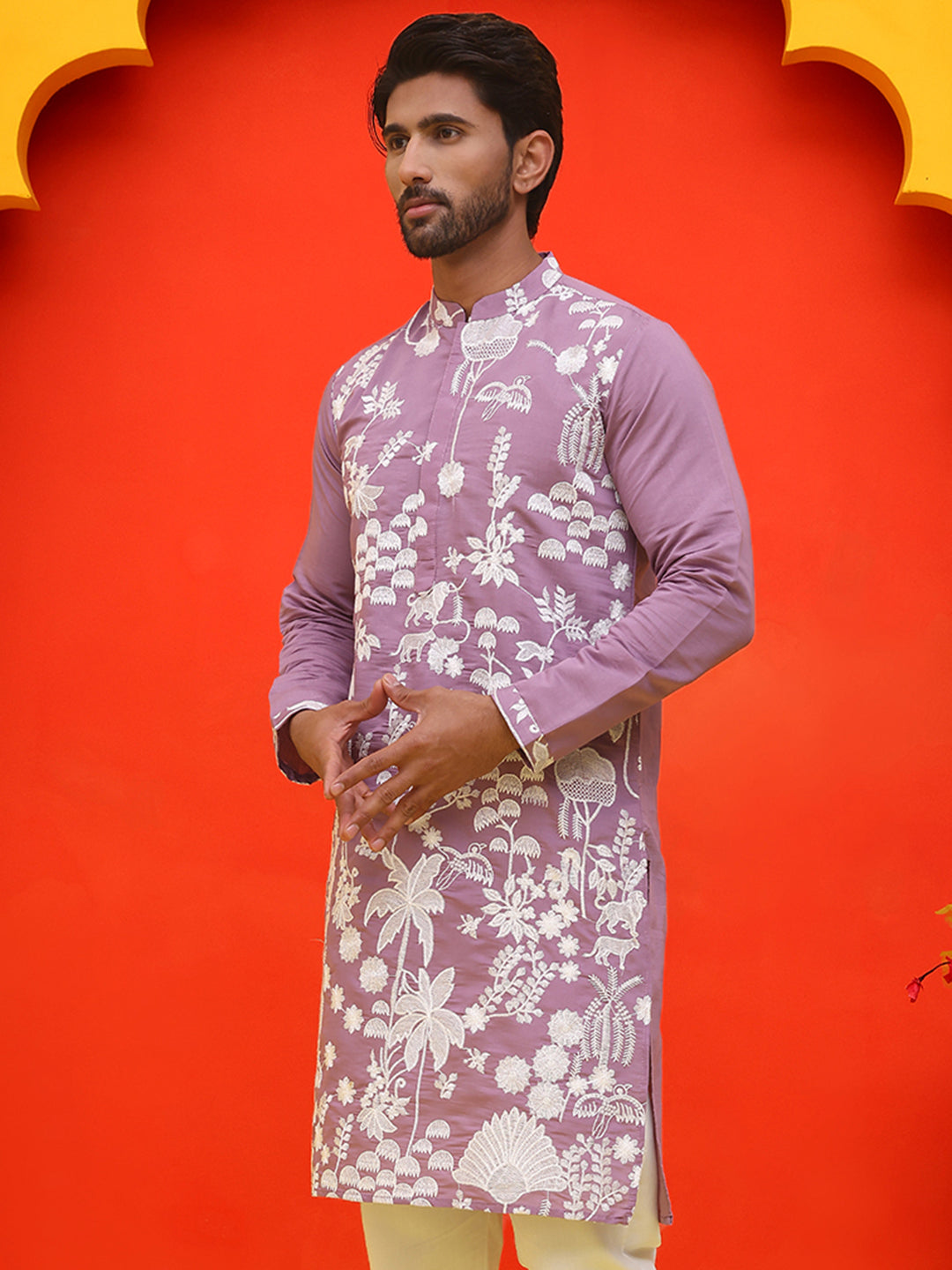 Embroidered Straight Kurtas ( KO 5137 Magenta )