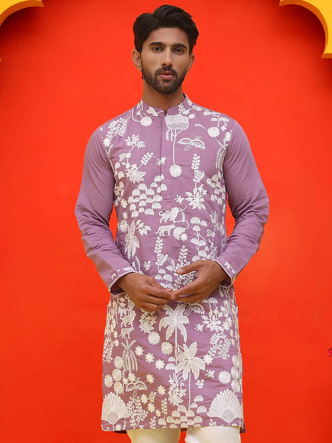 Embroidered Straight Kurtas ( KO 5137 Magenta )