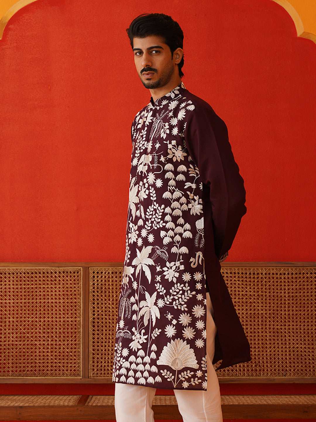 Embroidered Straight Kurtas. ( KO 5137Purple )