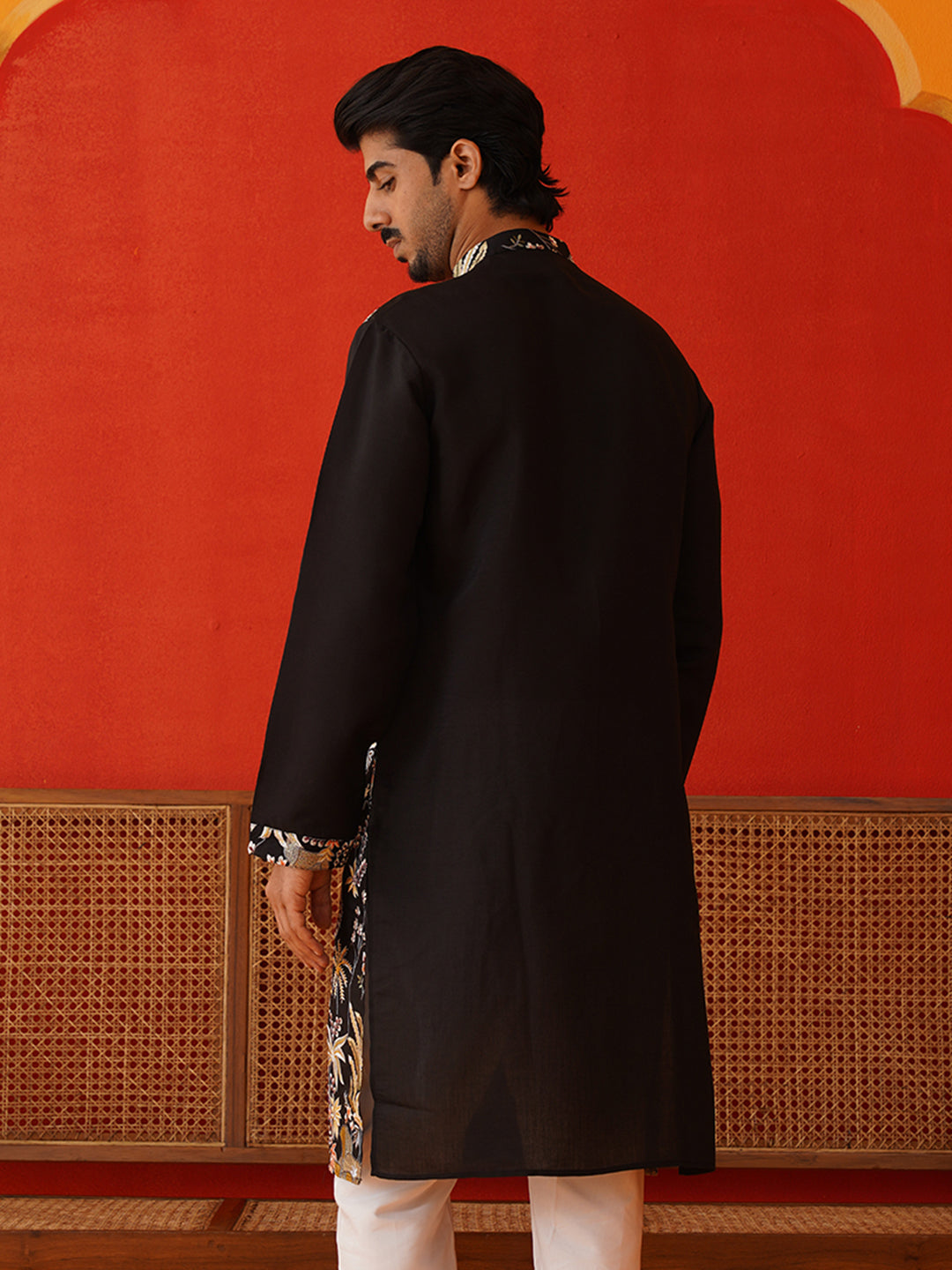 Floral Embroidered and Sequins Kurtas ( KO 5138Black )