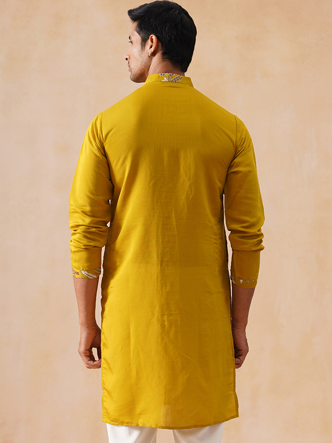 Floral Embroidered and Sequins Kurta (KO 5138 Mustard ) [FF] [L-7-8]