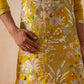 Floral Embroidered and Sequins Kurta (KO 5138 Mustard ) [FF] [L-7-8]