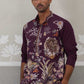 Floral Embroidered and Sequins Kurta (KO 5138 Purple ) [FF] [L-7-8]