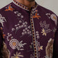 Floral Embroidered and Sequins Kurta (KO 5138 Purple ) [FF] [L-7-8]
