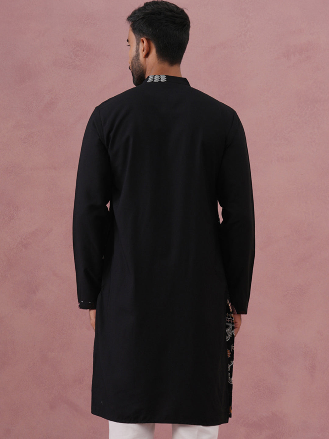 Floral Embroidered and Sequins Kurta (KO 5140 Black ) [FF] [D-5-6 & C5-6]